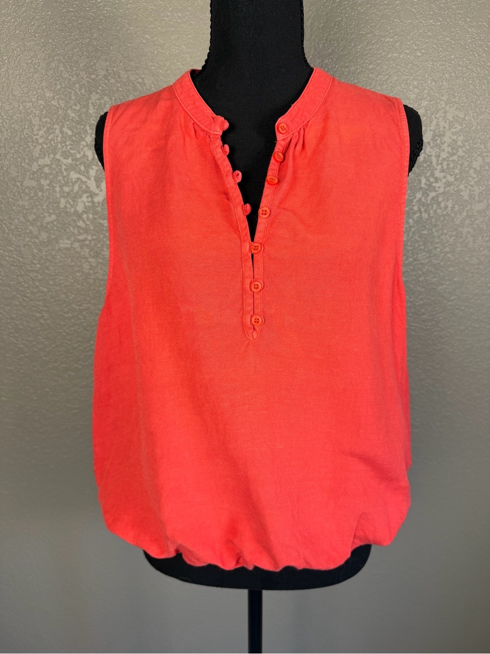 cloth & stone Coral Button-Front Sleeveless Henley Tank